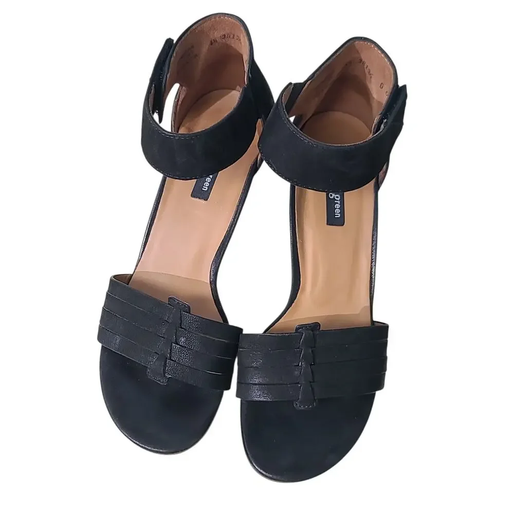 Paul Green Black Coco Leather Ankle Strap Sandal Size 4.5 UK (7 US) - Picture 4 of 6